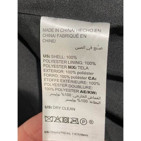 Chicos Womens Striped Open Front Blazer Jacket 2P Polyester - Picture 10 of 16